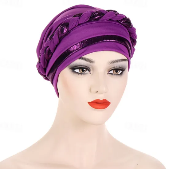 New 8 Colors Muslim Women Inner Caps Braided Bandanas Hijab Comfort Fashion Turban Hat Colorful Chemo Hats Head Wearing turbante Women Hats