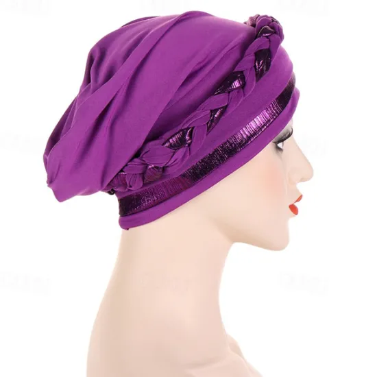 New 8 Colors Muslim Women Inner Caps Braided Bandanas Hijab Comfort Fashion Turban Hat Colorful Chemo Hats Head Wearing turbante Women Hats