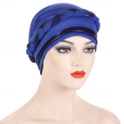 New 8 Colors Muslim Women Inner Caps Braided Bandanas Hijab Comfort Fashion Turban Hat Colorful Chemo Hats Head Wearing turbante Women Hats