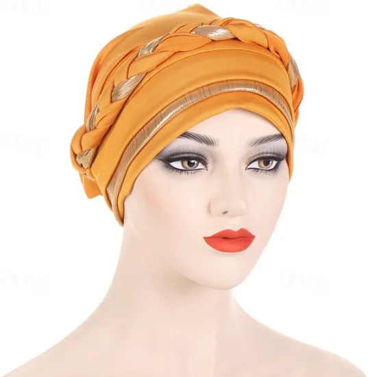 New 8 Colors Muslim Women Inner Caps Braided Bandanas Hijab Comfort Fashion Turban Hat Colorful Chemo Hats Head Wearing turbante Women Hats