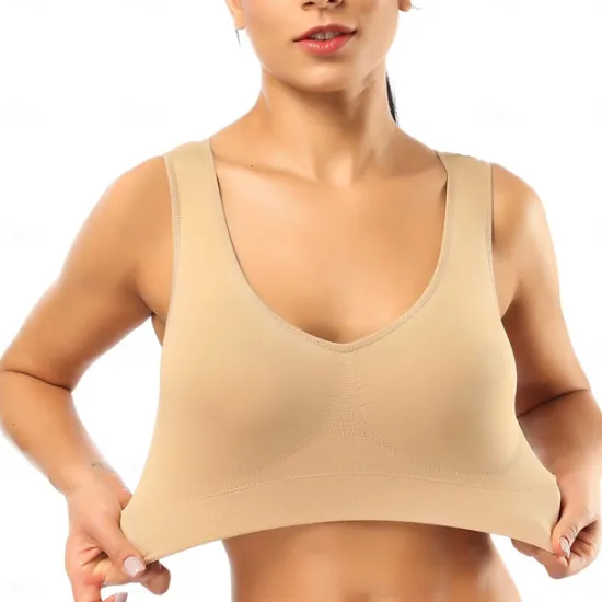 New 2 Pack Underwear Women's Plus Size Deep U Comfortable Beauty Back Yoga Vest with Pads No Steel Ring Gathered Shock-proof Sports Bra Home Outfits Women Lingerie