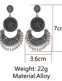 Hot 1 Pair Alloy Bohemian Sun&Moon Earrings For Women's Daily Festival Prom Date Beach Women Trendy Jewelry