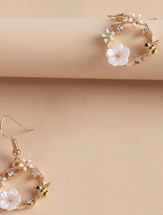Outlet 1 Pair Drop Earrings For Women's Birthday Gift Prom Alloy Classic Petal Women Trendy Jewelry