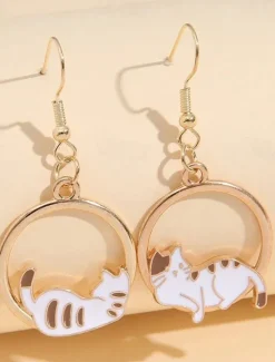 Hot 1 Pair Drop Earrings For Women's Street Gift Date Alloy Classic Cat Moon Women Trendy Jewelry