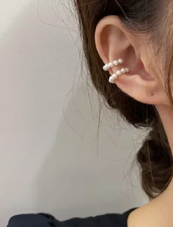 1 Pair Ear Clips For Women's Wedding Birthday Gift Alloy Geometrical Fashion Women Trendy Jewelry