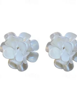 Discount 1 Pair Earrings For Women's Birthday Gift Prom Alloy Classic Petal Women Trendy Jewelry