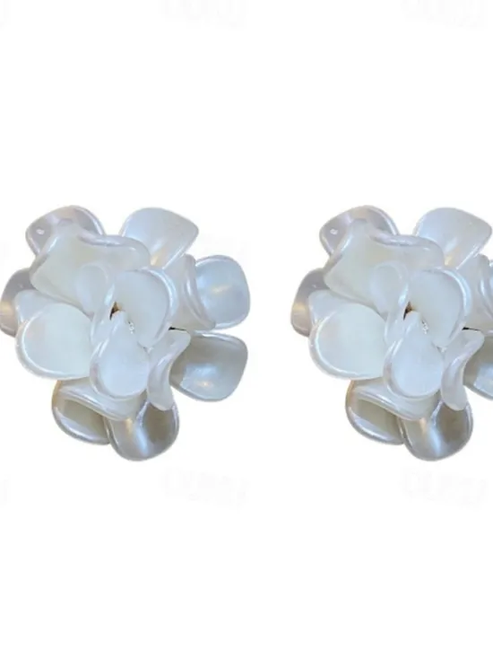 Discount 1 Pair Earrings For Women's Birthday Gift Prom Alloy Classic Petal Women Trendy Jewelry