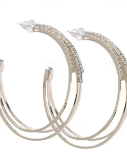 New 1 Pair Hoop Earrings For Women's Birthday Party Evening Gift Alloy Classic Fashion Women Trendy Jewelry