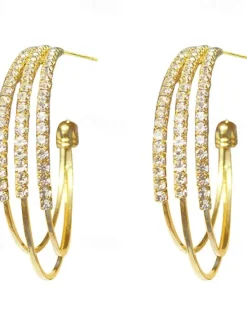 New 1 Pair Hoop Earrings For Women's Birthday Party Evening Gift Alloy Classic Fashion Women Trendy Jewelry
