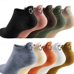 Hot 10 Pairs Women's Ankle Socks Low Cut Socks Work Daily Holiday Retro Cotton Simple Classic Casual Elastic Casual Sports Socks Women Socks
