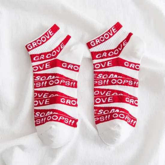 Sale 5 Pairs Women's Ankle Socks Low Cut Socks Work Daily Cotton Casual Vintage Retro Cute Socks Women Socks