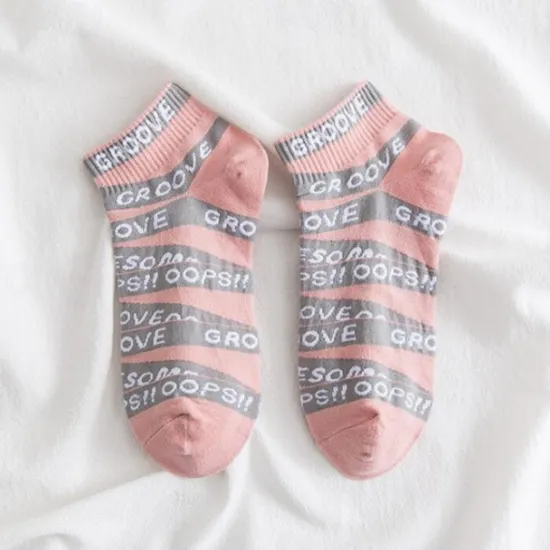 Sale 5 Pairs Women's Ankle Socks Low Cut Socks Work Daily Cotton Casual Vintage Retro Cute Socks Women Socks