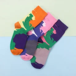 New 3 Pairs Women's Crew Socks Work Daily Holiday Multi Color Cotton Simple Classic Casual Sports Socks Women Socks