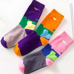 New 3 Pairs Women's Crew Socks Work Daily Holiday Multi Color Cotton Simple Classic Casual Sports Socks Women Socks