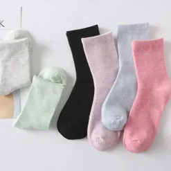 Outlet 10 Pairs Women's Crew Socks Work Daily Holiday Solid Color Sporty Simple Classic Casual / Daily Socks Women Socks