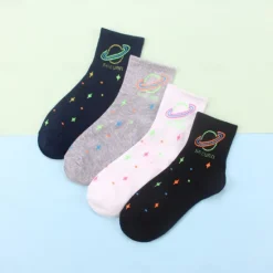 Sale 4 Pairs Women's Crew Socks Work Daily Holiday Retro Cotton Classic Casual Formal Warm Casual Cute Socks Women Socks