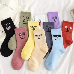 Clearance 10 Pairs Women's Crew Socks Work Daily Holiday Multi Color Cotton Sporty Simple Casual Casual Cute Sports Socks Women Socks