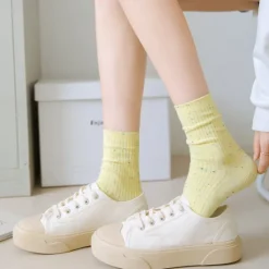 Discount 6 Pairs Women's Crew Socks Wedding Work Holiday Multi Color Simple Casual Lolita Cute Sports Women Socks