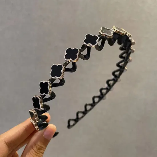 Online 1 Pc Fashion Thin Headbands with Teeth Rhinestone Comb Headband Flower Wave Rhinestone Headbands Hair Clip Plastic Tooth Comb Headbands and Hair Bun Holders Wavy Hairbands Women Accessories