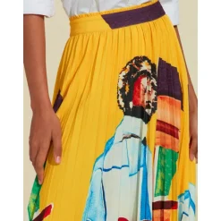 Clearance Artistic Print High Beach Skirt Women Skirts