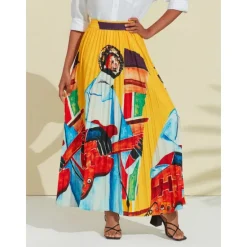 Clearance Artistic Print High Beach Skirt Women Skirts