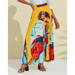Clearance Artistic Print High Beach Skirt Women Skirts