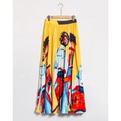 Clearance Artistic Print High Beach Skirt Women Skirts