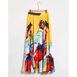 Clearance Artistic Print High Beach Skirt Women Skirts