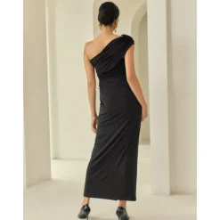 Best Sleeveless Ruched Twist Elegant Party/Evening/Wedding Guest Hem Maxi Dress dress to impress 2024 Women Cocktail Dress