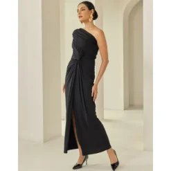 Best Sleeveless Ruched Twist Elegant Party/Evening/Wedding Guest Hem Maxi Dress dress to impress 2024 Women Cocktail Dress