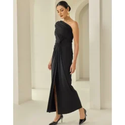 Best Sleeveless Ruched Twist Elegant Party/Evening/Wedding Guest Hem Maxi Dress dress to impress 2024 Women Cocktail Dress