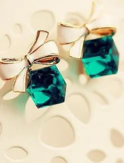 Chic & Modern Street Geometry Earring / Elegant Charm Cube and Bowknot Earrings for Woman/ Party / Dailywear Women Trendy Jewelry