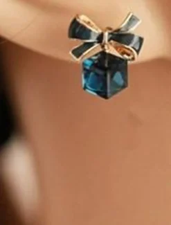 Chic & Modern Street Geometry Earring / Elegant Charm Cube and Bowknot Earrings for Woman/ Party / Dailywear Women Trendy Jewelry
