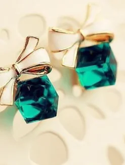 Chic & Modern Street Geometry Earring / Elegant Charm Cube and Bowknot Earrings for Woman/ Party / Dailywear Women Trendy Jewelry