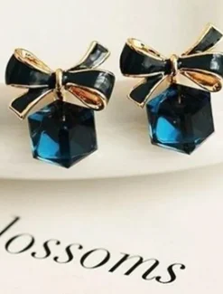 Chic & Modern Street Geometry Earring / Elegant Charm Cube and Bowknot Earrings for Woman/ Party / Dailywear Women Trendy Jewelry