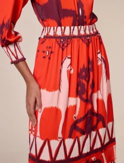 Best Chiffon Printing Elegant Bohemia Midi Skirt Women Skirts
