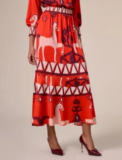 Best Chiffon Printing Elegant Bohemia Midi Skirt Women Skirts
