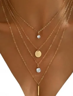 Choker Necklace Chrome Women's Elegant Fashion Cute Layered Wedding Round Necklace For Wedding Party Street Women Trendy Jewelry|Spring Accessories