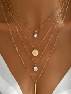 Choker Necklace Chrome Women's Elegant Fashion Cute Layered Wedding Round Necklace For Wedding Party Street Women Trendy Jewelry|Spring Accessories