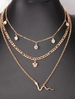 Outlet Choker Necklace Chrome Women's Elegant Artistic Layered Necklace For Wedding Party Valentine's Day Women Spring Accessories|Trendy Jewelry