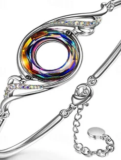 Discount Classic Blessed Fashion Chrome Bracelet Jewelry Blue / Purple / Green For Daily Holiday Women Trendy Jewelry|Spring Accessories