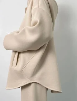 Best Comfry Fleece Women Sweatshirt Hoodie Tracksuit Warm Long Sleeve Brown Spring Fall Women Two Piece Sets