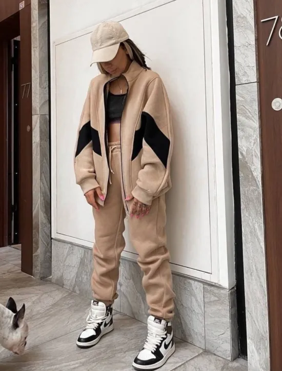 Online Comfry Fleece Women Sweatshirt Outdoor Warm White Spring Fall Women Two Piece Sets