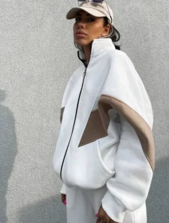 Online Comfry Fleece Women Sweatshirt Outdoor Warm White Spring Fall Women Two Piece Sets