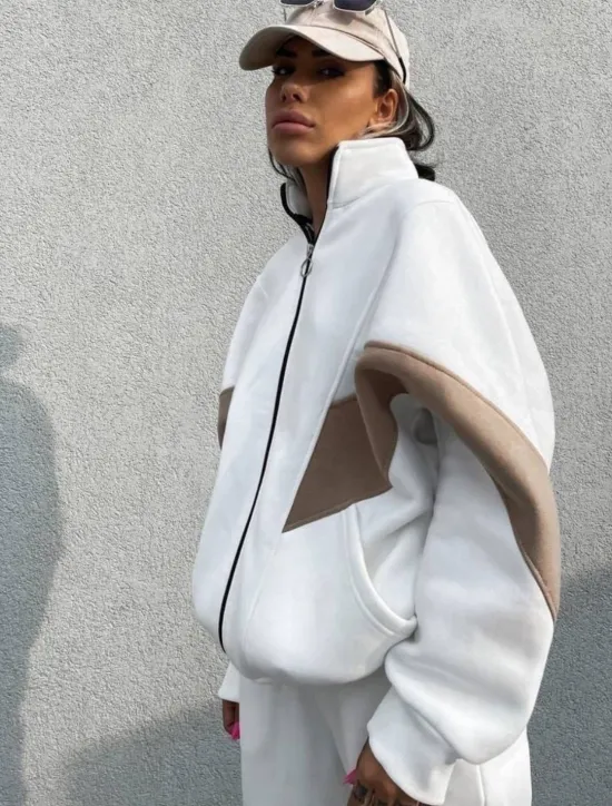 Online Comfry Fleece Women Sweatshirt Outdoor Warm White Spring Fall Women Two Piece Sets