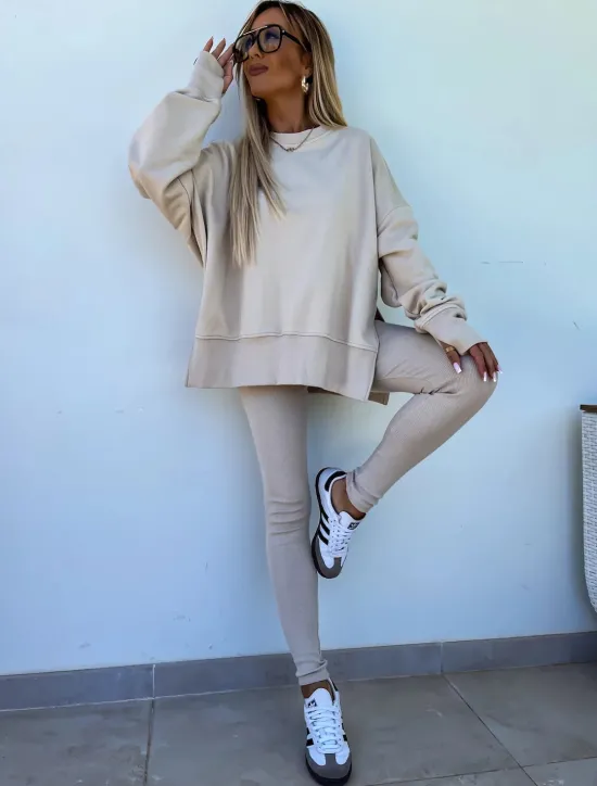Best Comfry Women Sweatshirt Hoodie Tracksuit Bolero Top Long Sleeve Green Spring Fall Women Two Piece Sets