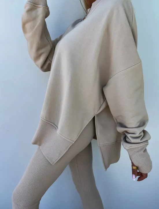 Best Comfry Women Sweatshirt Hoodie Tracksuit Bolero Top Long Sleeve Green Spring Fall Women Two Piece Sets