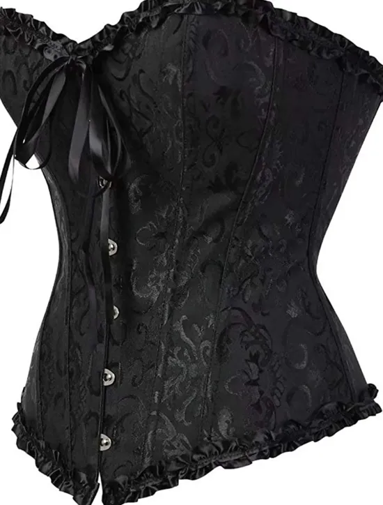 Online Corset Women's Plus Size Corsets Corsets Country Sexy Lady Sweetheart Tummy Control Push Up Jacquard Jacquard Abstract Flower Hook & Eye Lace Up Nylon / Cotton Wedding Special Women Shapewear