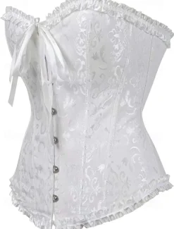 Online Corset Women's Plus Size Corsets Corsets Country Sexy Lady Sweetheart Tummy Control Push Up Jacquard Jacquard Abstract Flower Hook & Eye Lace Up Nylon / Cotton Wedding Special Women Shapewear