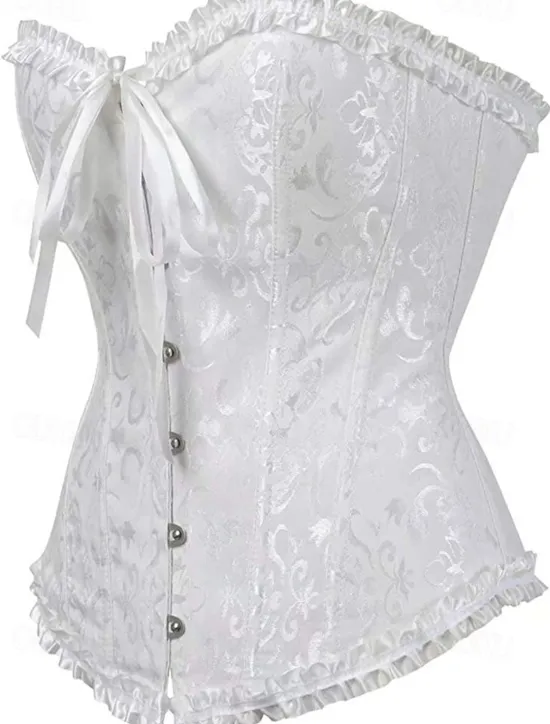 Online Corset Women's Plus Size Corsets Corsets Country Sexy Lady Sweetheart Tummy Control Push Up Jacquard Jacquard Abstract Flower Hook & Eye Lace Up Nylon / Cotton Wedding Special Women Shapewear